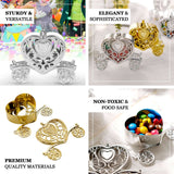 Heart Carriage Candy Boxes, Silver (12 Pack)