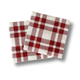 Red Plaid Small Disposable Paper Napkins (16pcs)