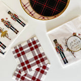 Red Plaid Small Disposable Paper Napkins (16pcs)