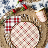 Red Plaid Small Disposable Paper Napkins (16pcs)