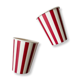 Red & White Striped Cups (8pcs)