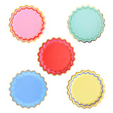 Rainbow Ric Rac Assorted Dinner Plates (10 ct, 5 colors)