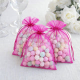 Fuchsia Organza Favor Bags, 5" x 7" (100 Pack)