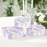 French Toile Favor Boxes, Lavender (25 Pack)
