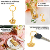 Gold Crown Keychain Favors with Gift Boxes (5 Pack)