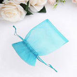 Turquoise Organza Favor Bags, 4" x 6" (100 Pack)