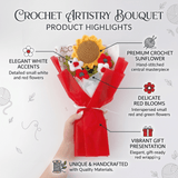Light-Up Sunflower Crochet Bouquet