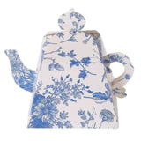 French Toile Teapot Favor Boxes, Blue (25 Pack)
