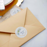 Gold & Green Leaf Thank You Stickers (Roll of 500)