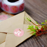 Gold Foil Thank You Stickers on Pink (Roll of 500)