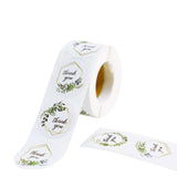 Gold & Green Leaf Thank You Stickers (Roll of 500)