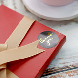 Gold Foil Thank You Stickers on Black (Roll of 500)