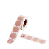 Gold Foil Thank You Stickers on Pink (Roll of 500)