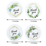Gold & Green Leaf Thank You Stickers (Roll of 500)