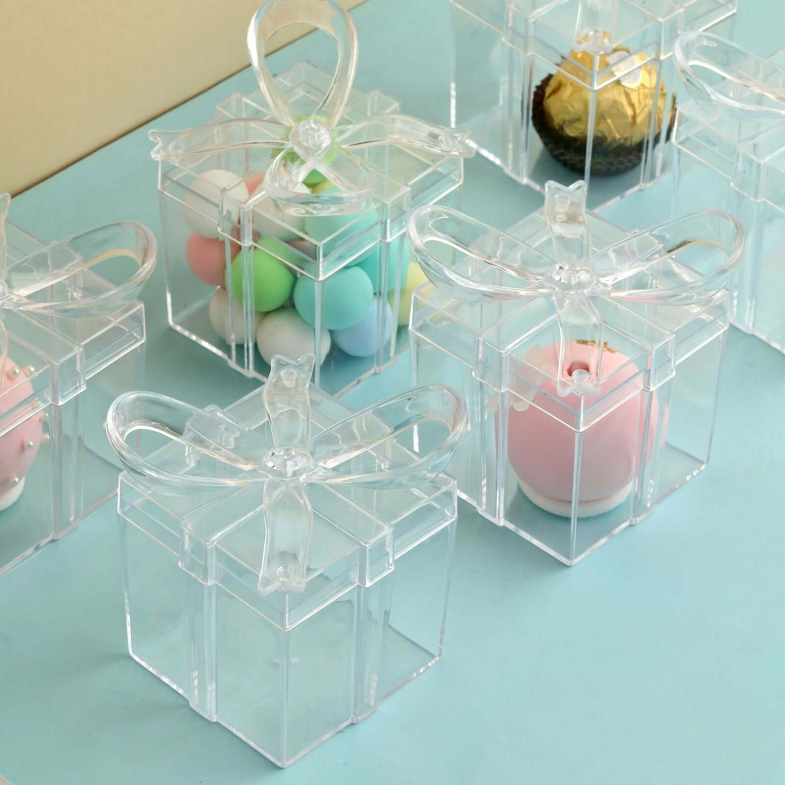 Clear Bow-Top Candy Boxes (12 Pack)
