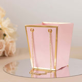 Pink Flower Gift Bags with Chain Handles (6 Pack)
