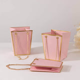 Pink Flower Gift Bags with Chain Handles (6 Pack)