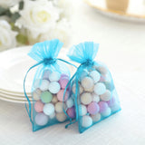Turquoise Organza Favor Bags, 4" x 6" (100 Pack)