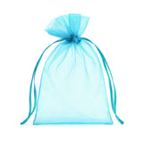 Turquoise Organza Favor Bags, 4" x 6" (100 Pack)