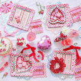 Pink & Red Velvet Clip-on Bow Set (5 count)