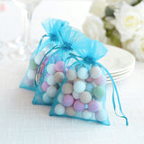 Turquoise Organza Favor Bags, 4" x 6" (100 Pack)